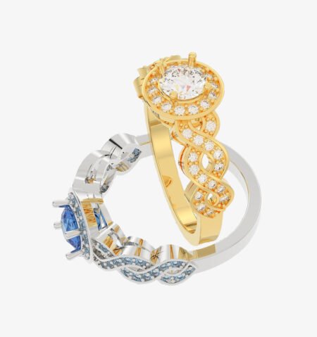 Gold Moon & Star Ring Set