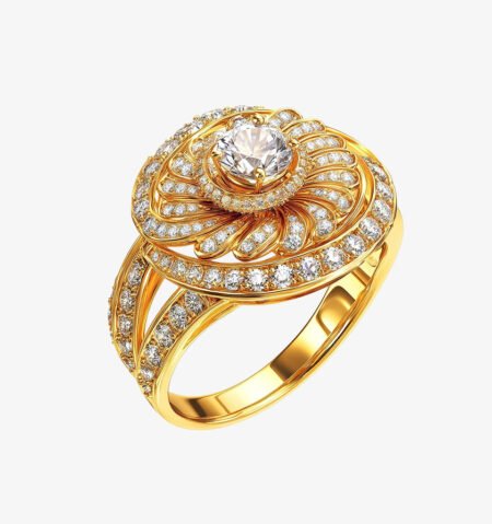 Gold Ring with Emerald Detail