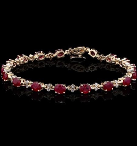 Intense Ruby Diamond Yellow Gold Bracelet