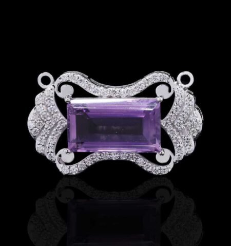 Royal Amethyst Diamond White Gold Pendant