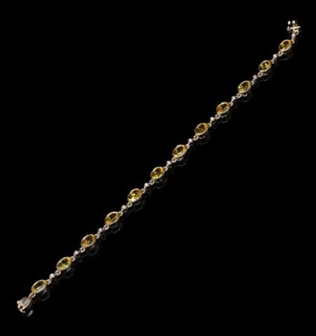 Golden Yellow Sapphire Diamond Gold Bracelet