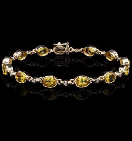 Sunlit Sapphire Diamond Yellow Gold Bracelet