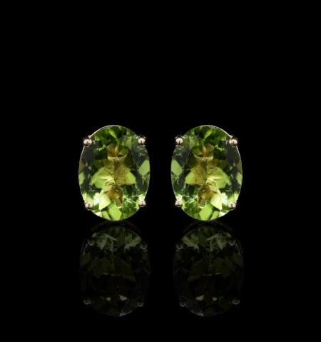 Peridot Yellow Gold Statement Earrings