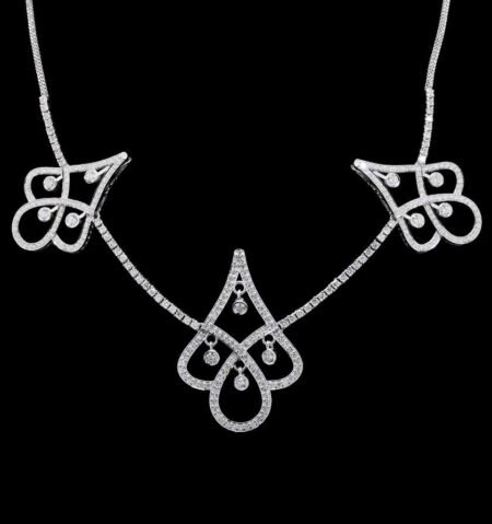 Deep Sapphire Diamond White Gold Pendant