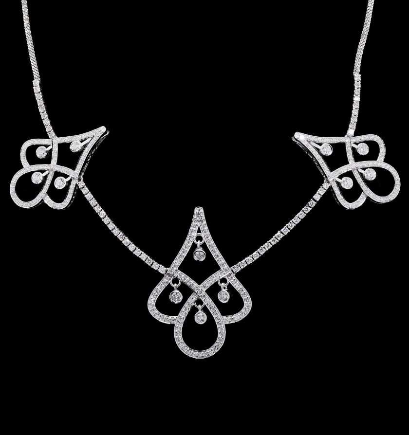 Deep Sapphire Diamond White Gold Pendant