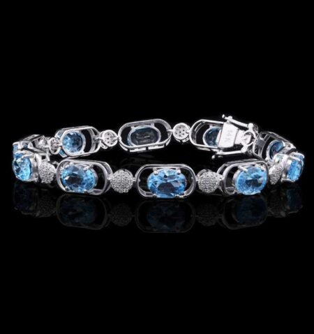 Glacier Aqua Diamond White Gold Bracelet