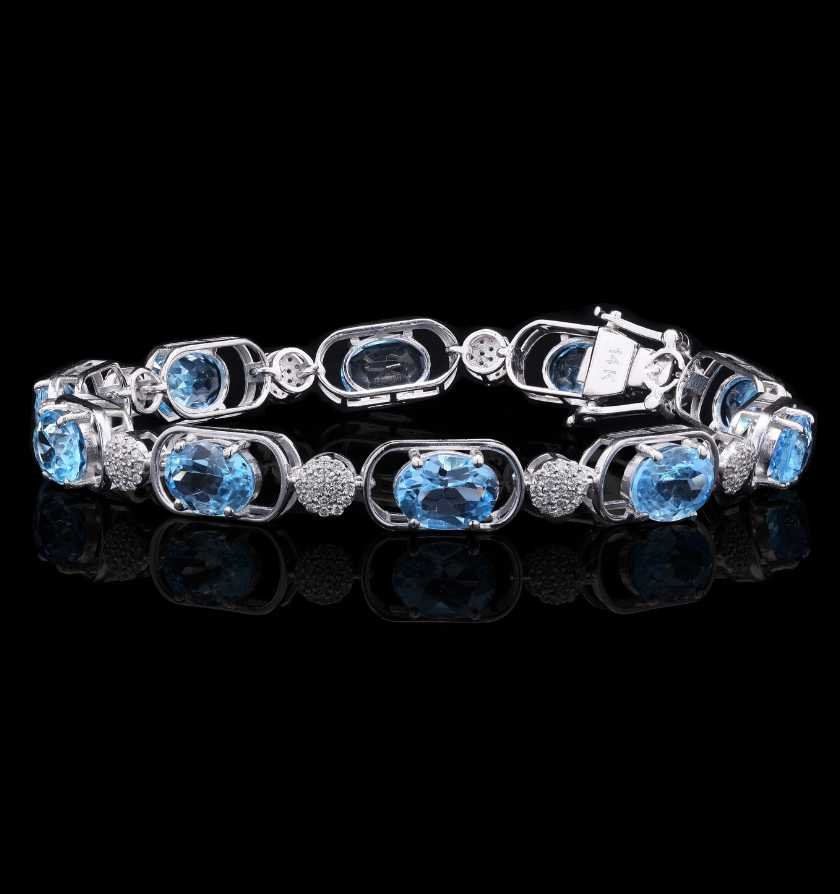Glacier Aqua Diamond White Gold Bracelet
