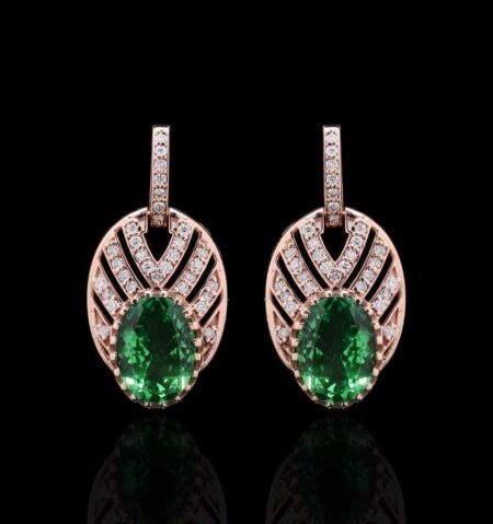 Green Gold Tsavorite Diamond Chic Earrings