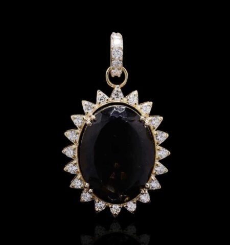 Lush Emerald Diamond Yellow Gold Pendant