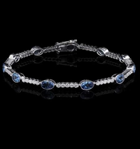 Azure Aqua Diamond White Gold Bracelet