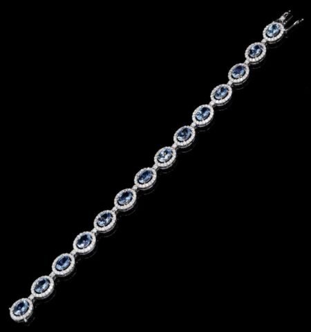 Icy Aqua Diamond White Gold Bracelet