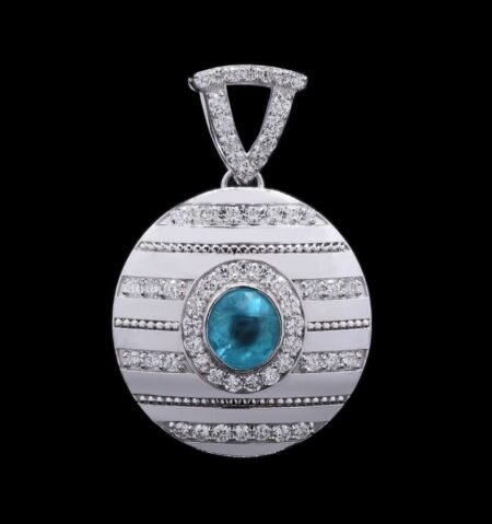 Amethyst Diamond White Gold Pendant