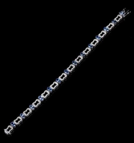 Serene Aqua Diamond White Gold Bracelet