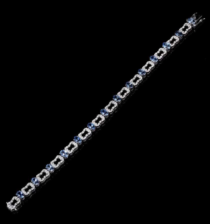 Serene Aqua Diamond White Gold Bracelet